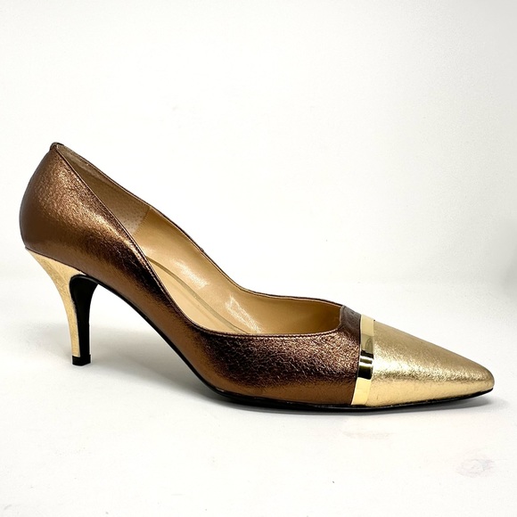 J. Renee Adena Women’s Metalic Gold Stiletto Pumps - Picture 7 of 16